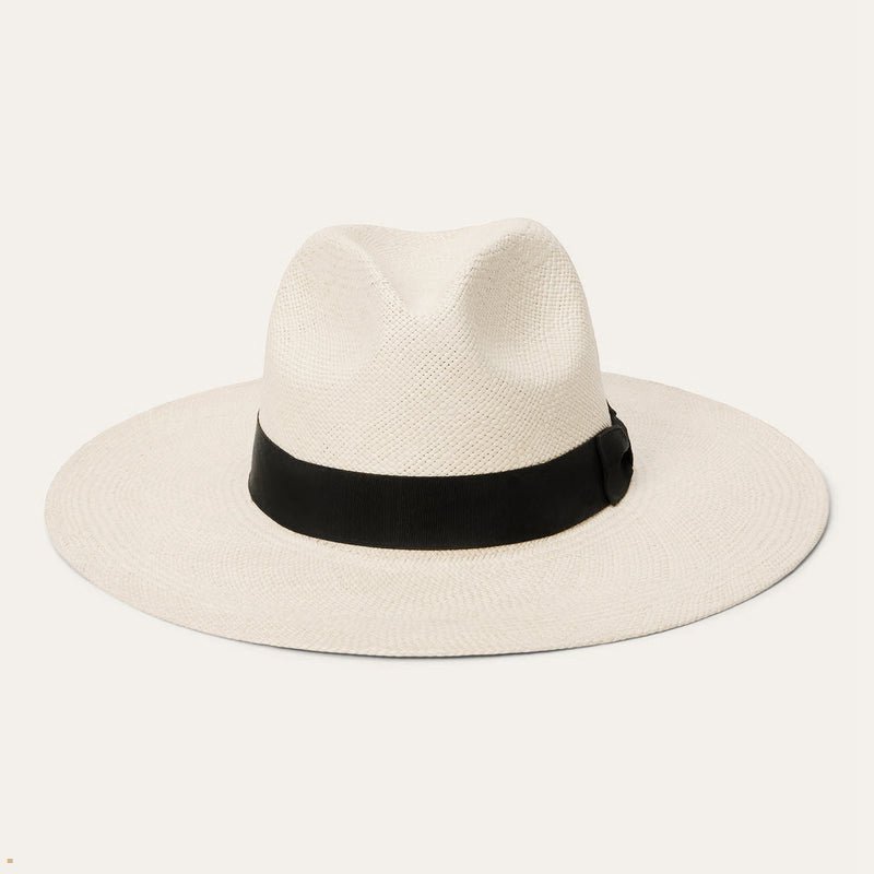 Beige Black Stetson The Naturalist Straw Women\'s Fedoras | UK 59KMYHCIP