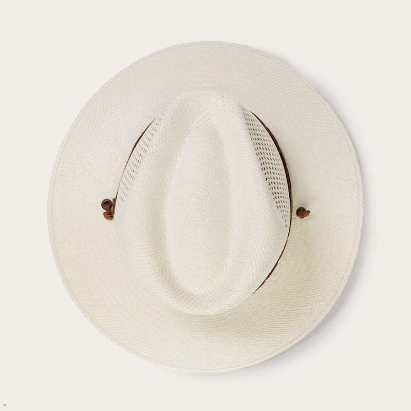 Beige Stetson Airway Panama Safari Men's Outdoor Hats | UK 13SFXANBV