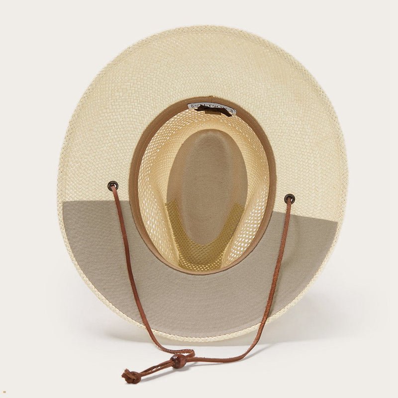 Beige Stetson Airway Panama Safari Men's Outdoor Hats | UK 13SFXANBV