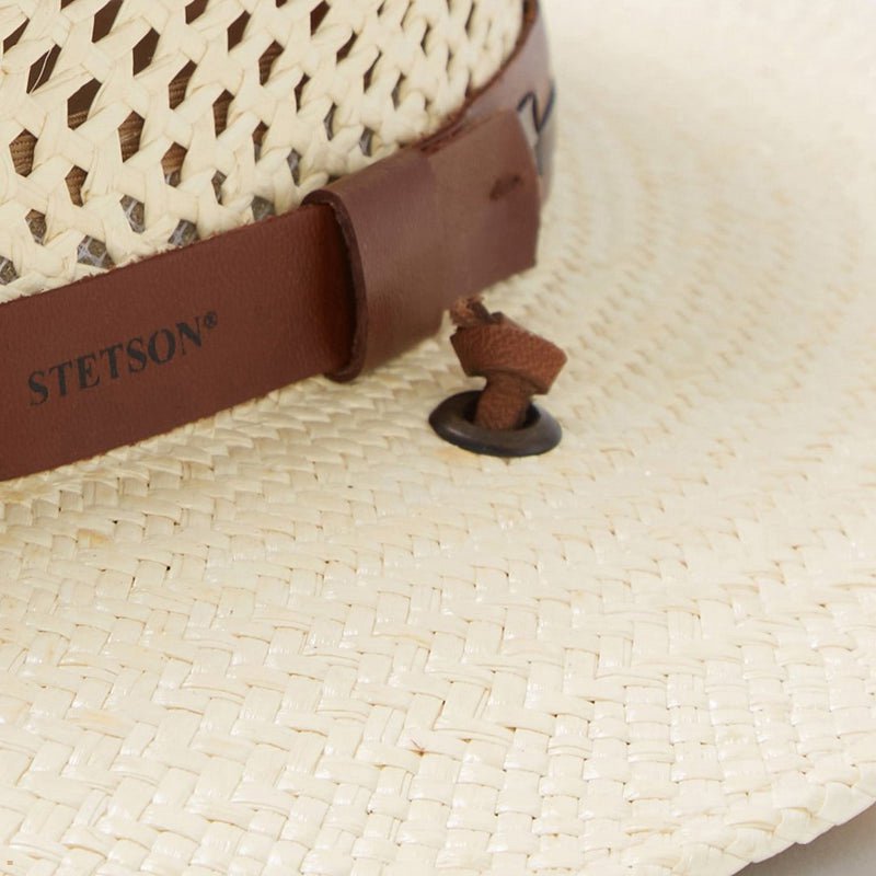 Beige Stetson Airway Panama Safari Men's Outdoor Hats | UK 13SFXANBV