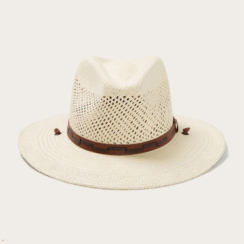 Beige Stetson Airway Panama Safari Women\'s Outdoor Hats | UK 85UXLBYHP