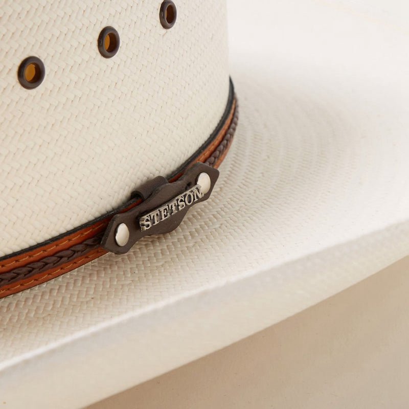 Beige Stetson Alamo 8x Straw Men's Cowboy Hats | UK 53OSUZEKA