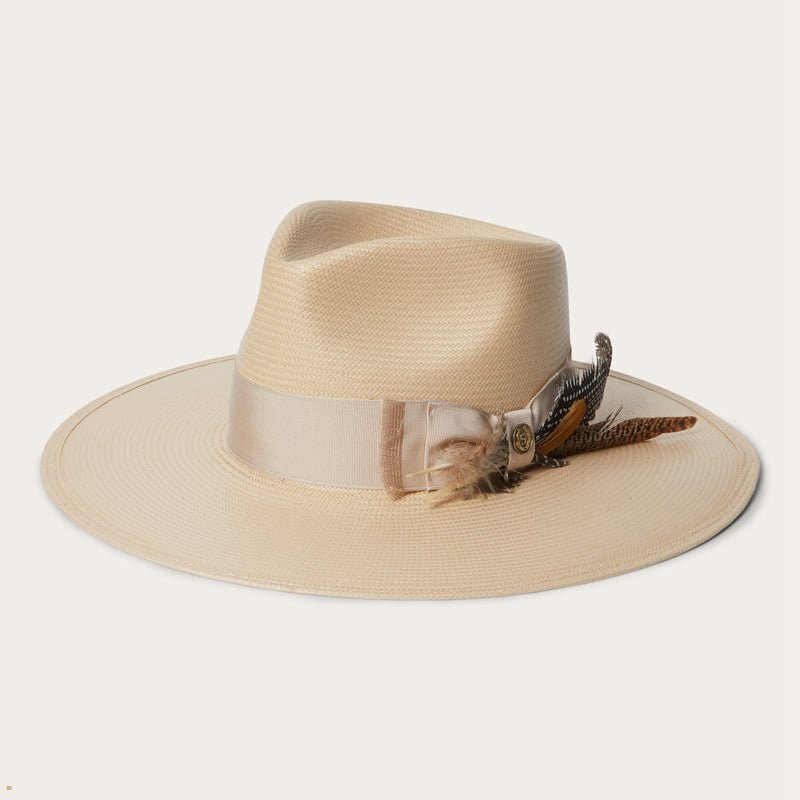 Beige Stetson Atacama Straw Men's Fedoras | UK 08ZBSTYMI