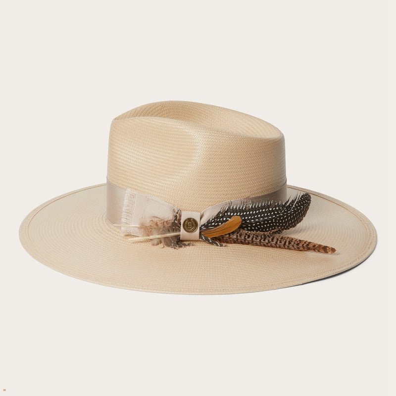 Beige Stetson Atacama Straw Men's Fedoras | UK 08ZBSTYMI