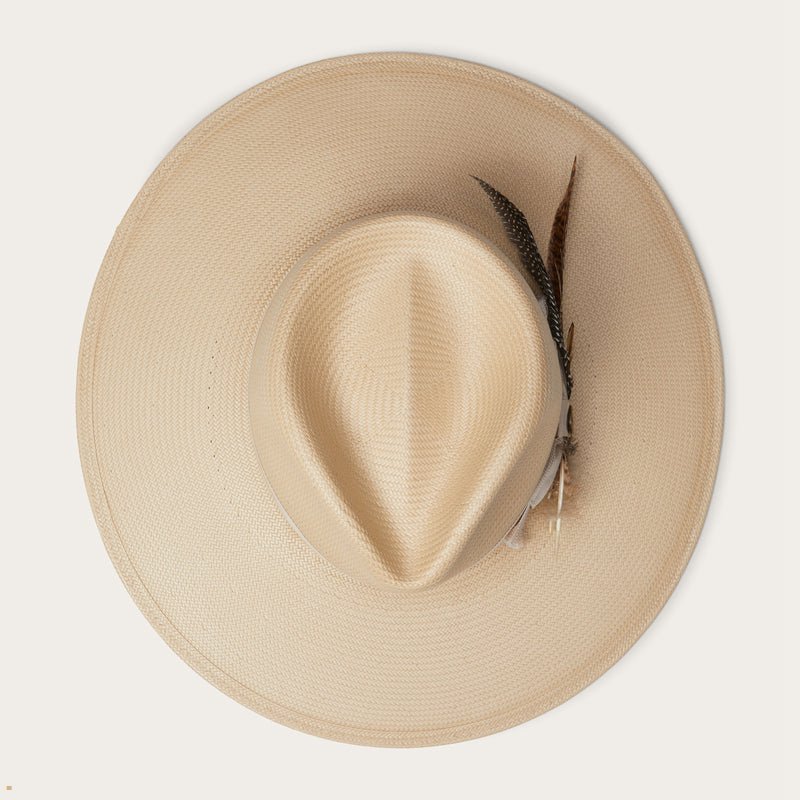 Beige Stetson Atacama Straw Men's Fedoras | UK 08ZBSTYMI