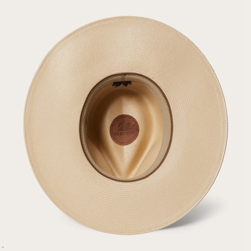 Beige Stetson Atacama Straw Men's Fedoras | UK 08ZBSTYMI