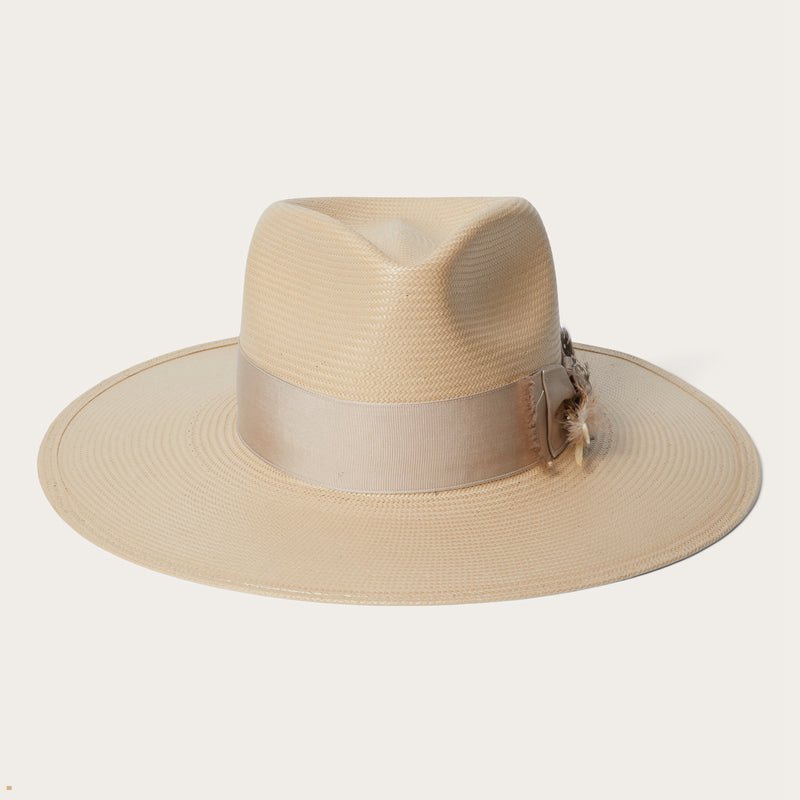 Beige Stetson Atacama Straw Men\'s Fedoras | UK 08ZBSTYMI