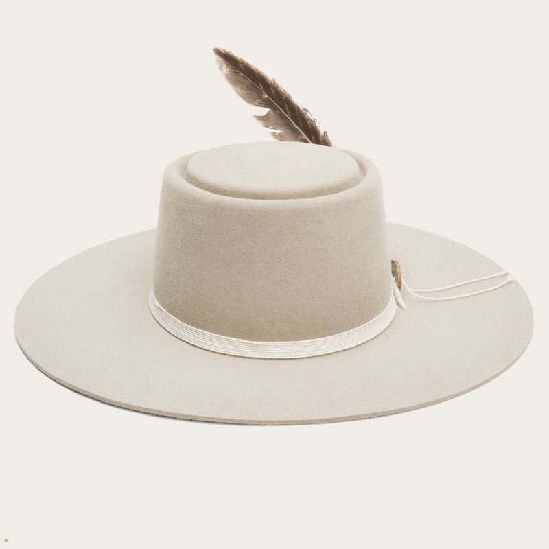 Beige Stetson Batterson Men\'s Fedoras | UK 96EIVBDMF