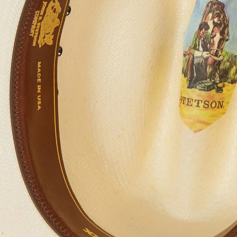 Beige Stetson Carson 10x Straw Men's Cowboy Hats | UK 52XPYBGVN