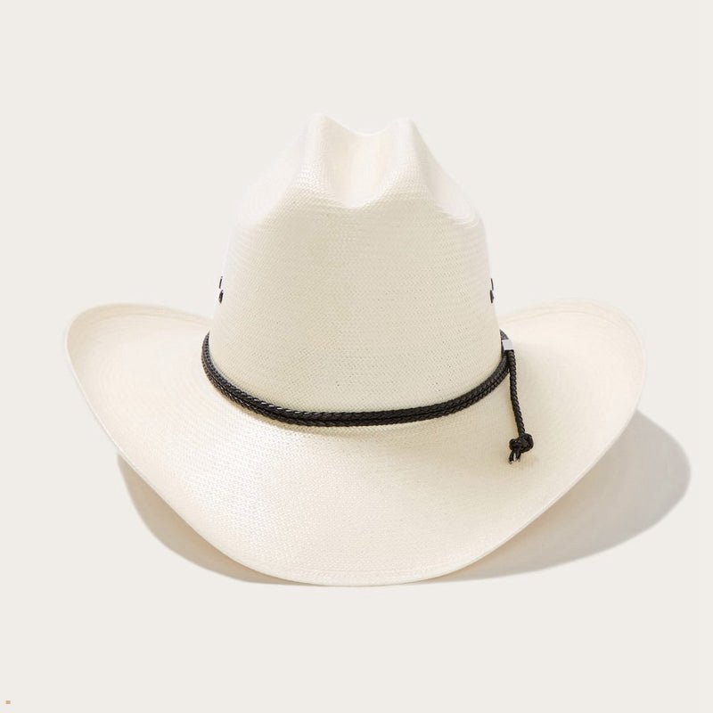 Beige Stetson Carson 10x Straw Men\'s Cowboy Hats | UK 52XPYBGVN