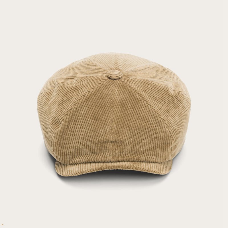 Beige Stetson Corduroy Hatteras Women\'s Caps | UK 87MELJXNH