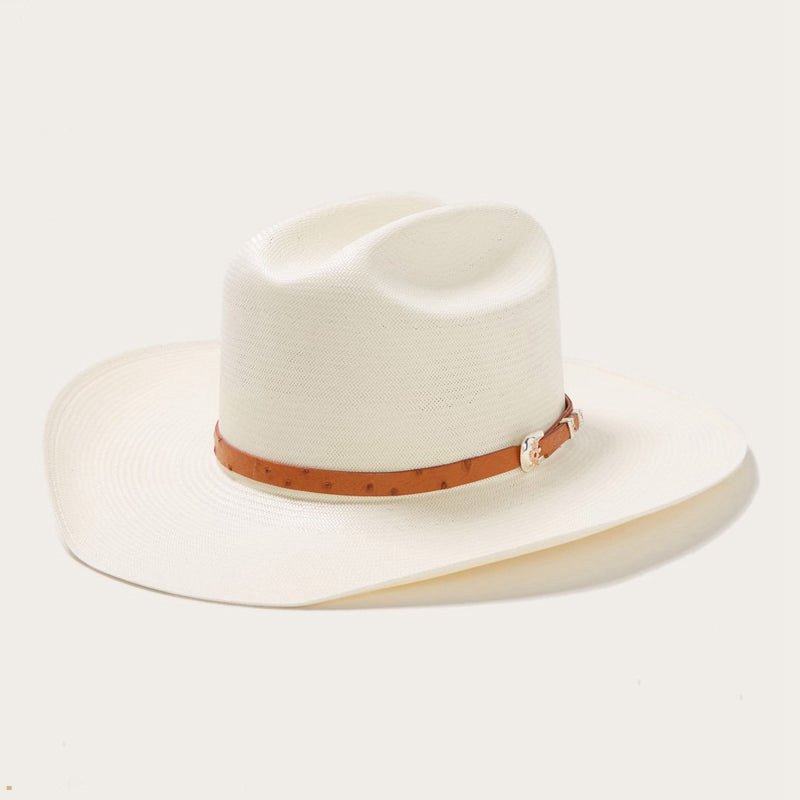 Beige Stetson El Noble 500x Straw Men's Cowboy Hats | UK 28ZYLANGP