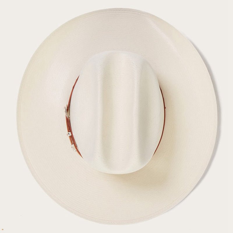 Beige Stetson El Noble 500x Straw Men's Cowboy Hats | UK 28ZYLANGP