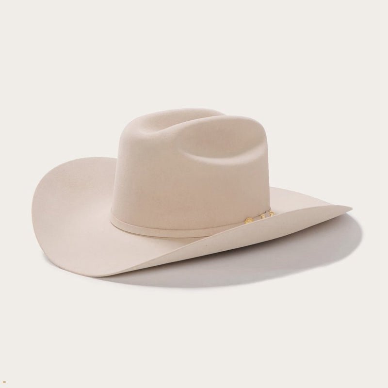 Beige Stetson El Presidente 100x Premier Men's Cowboy Hats | UK 29ISKVBHY