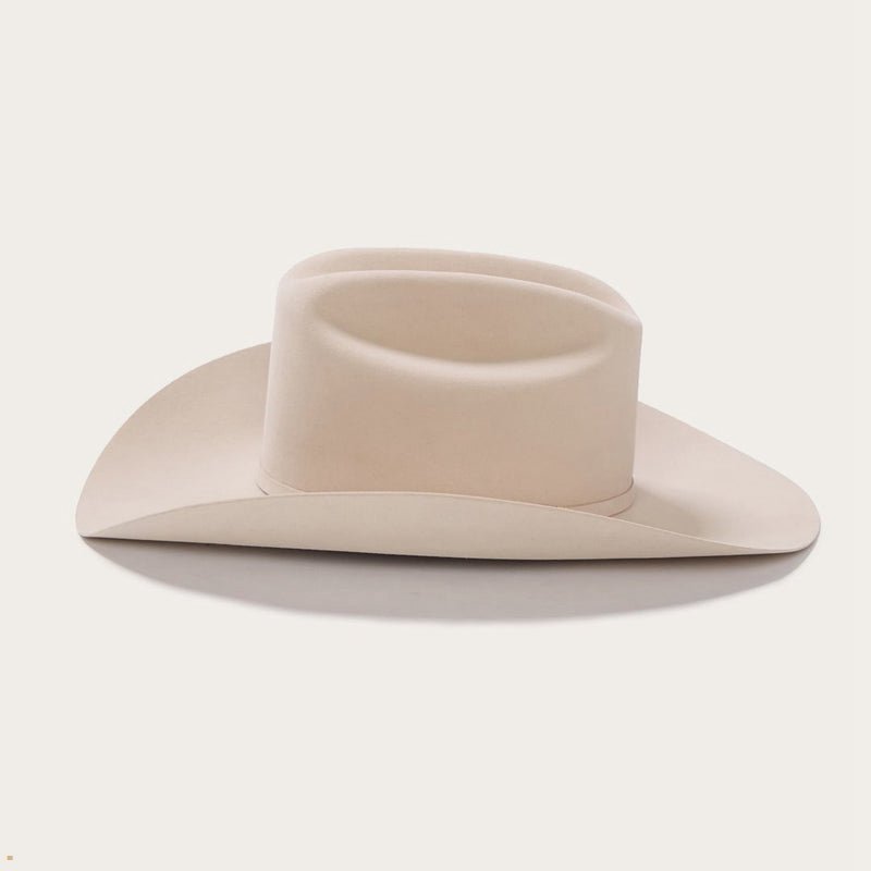 Beige Stetson El Presidente 100x Premier Men's Cowboy Hats | UK 29ISKVBHY