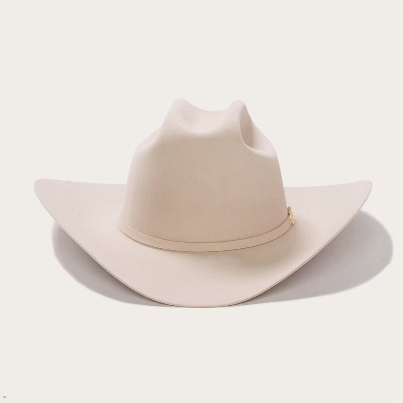 Beige Stetson El Presidente 100x Premier Men\'s Cowboy Hats | UK 29ISKVBHY