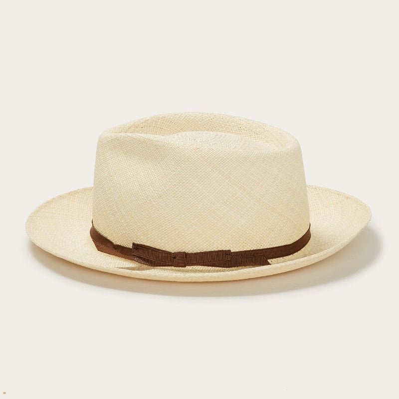 Beige Stetson Forty Eight Panama Men's Fedoras | UK 84ALZXMBN