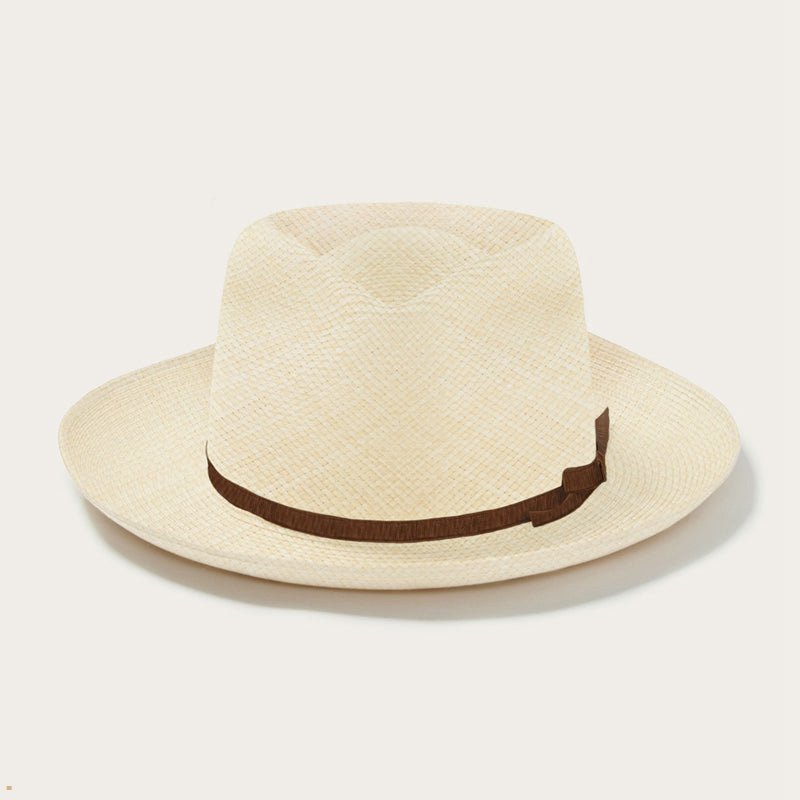 Beige Stetson Forty Eight Panama Men\'s Fedoras | UK 84ALZXMBN