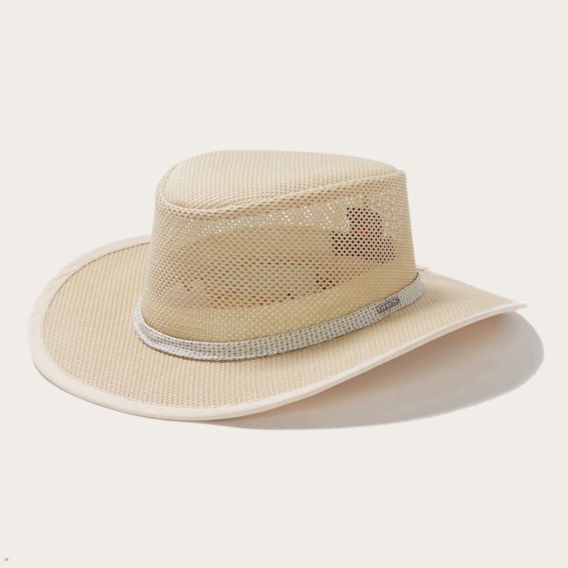 Beige Stetson Grand Canyon Mesh Safari Men's Outdoor Hats | UK 50GIMJYXH