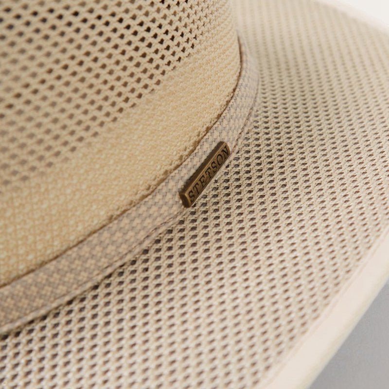 Beige Stetson Grand Canyon Mesh Safari Men's Outdoor Hats | UK 65NHDYZSQ