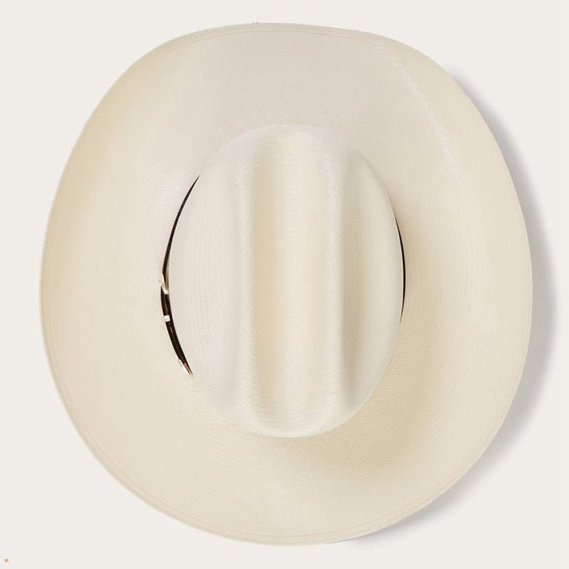 Beige Stetson Griffin 100x Straw Women's Cowboy Hats | UK 12UEZFJOT