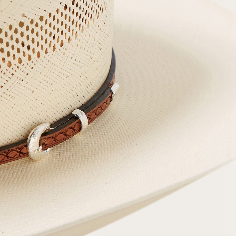 Beige Stetson Griffin 100x Straw Women's Cowboy Hats | UK 12UEZFJOT