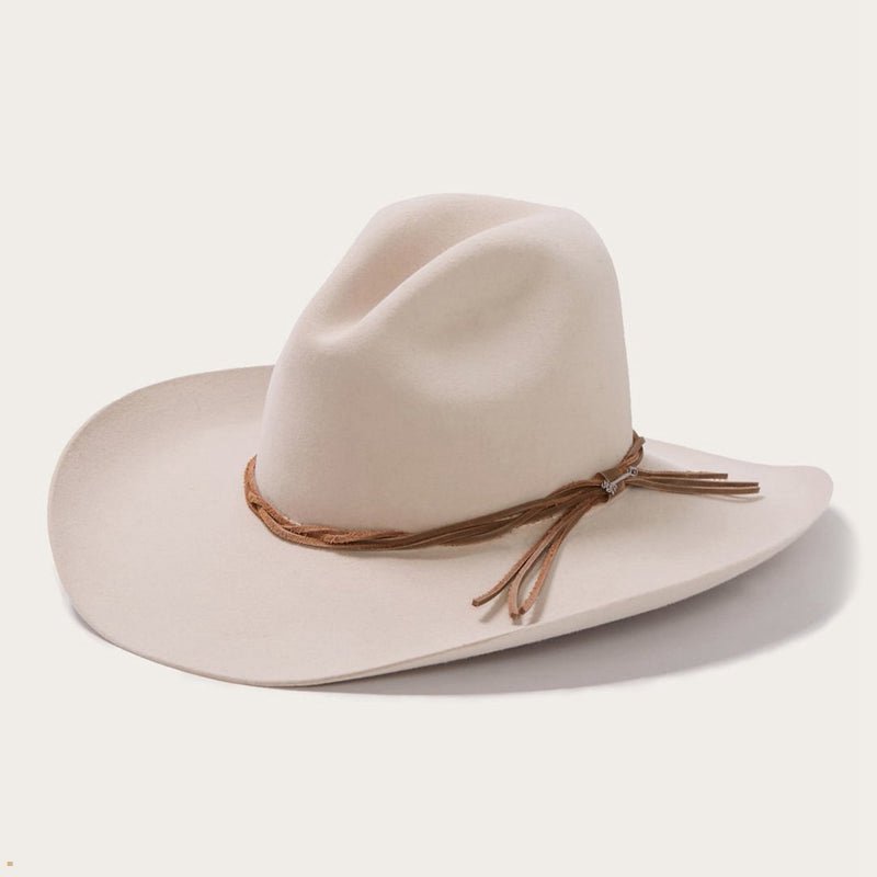 Beige Stetson Gus 6x Men's Cowboy Hats | UK 10WMRSFOY