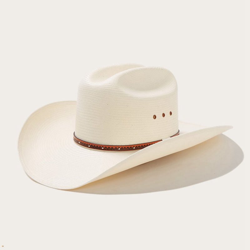 Beige Stetson Haywood 10x Straw Men's Cowboy Hats | UK 47FGUZHSQ