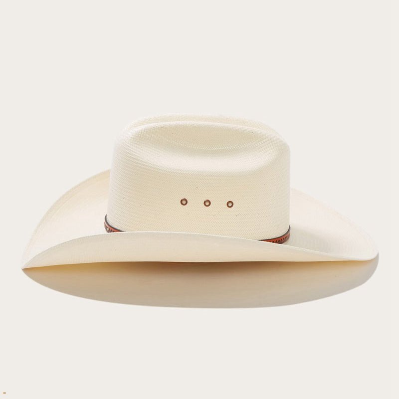 Beige Stetson Haywood 10x Straw Men's Cowboy Hats | UK 47FGUZHSQ