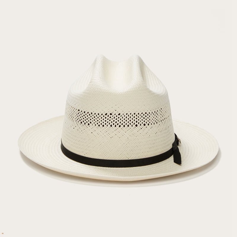 Beige Stetson Open Road 10x Straw Cowboy Women\'s Fedoras | UK 28HSKFALQ