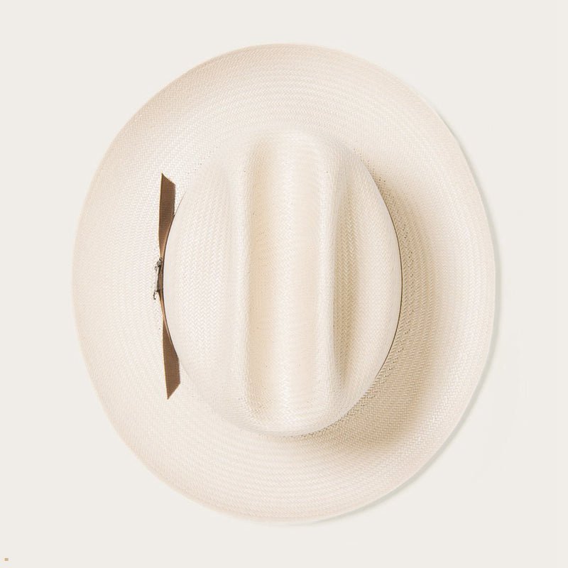 Beige Stetson Open Road 10x Straw Men's Cowboy Hats | UK 49MKYDELR