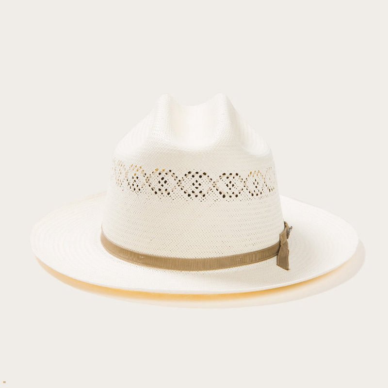 Beige Stetson Open Road 1 Vented Men\'s Straw Hats | UK 85NBCEGSM