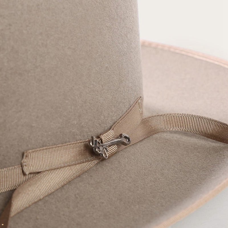 Beige Stetson Open Road Royal Deluxe Women's Fedoras | UK 82CKIMYUD