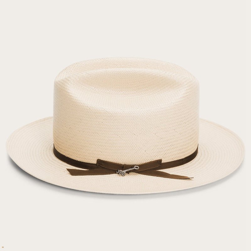 Beige Stetson Open Road Straw Men's Fedoras | UK 64GOJRLKV