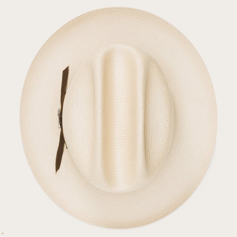 Beige Stetson Open Road Straw Men's Fedoras | UK 64GOJRLKV