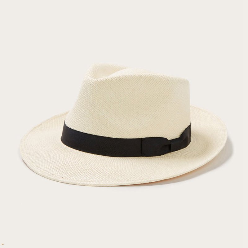 Beige Stetson Retro Panama Men's Fedoras | UK 27PSAKTLD