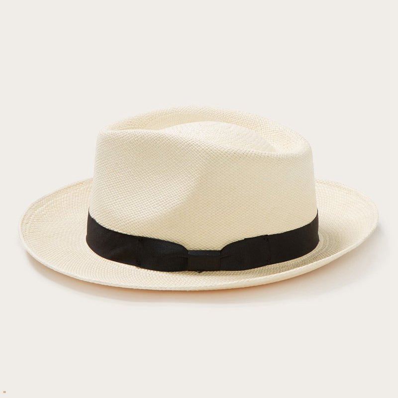 Beige Stetson Retro Panama Men's Fedoras | UK 27PSAKTLD