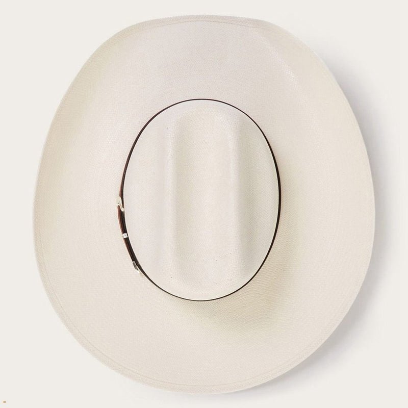 Beige Stetson Rincon 10x Straw Men's Cowboy Hats | UK 86VZDQOUA