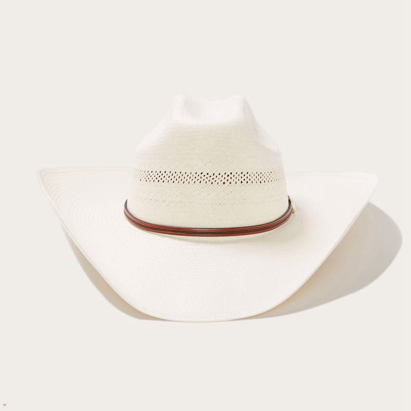 Beige Stetson Rincon 10x Straw Men\'s Cowboy Hats | UK 86VZDQOUA