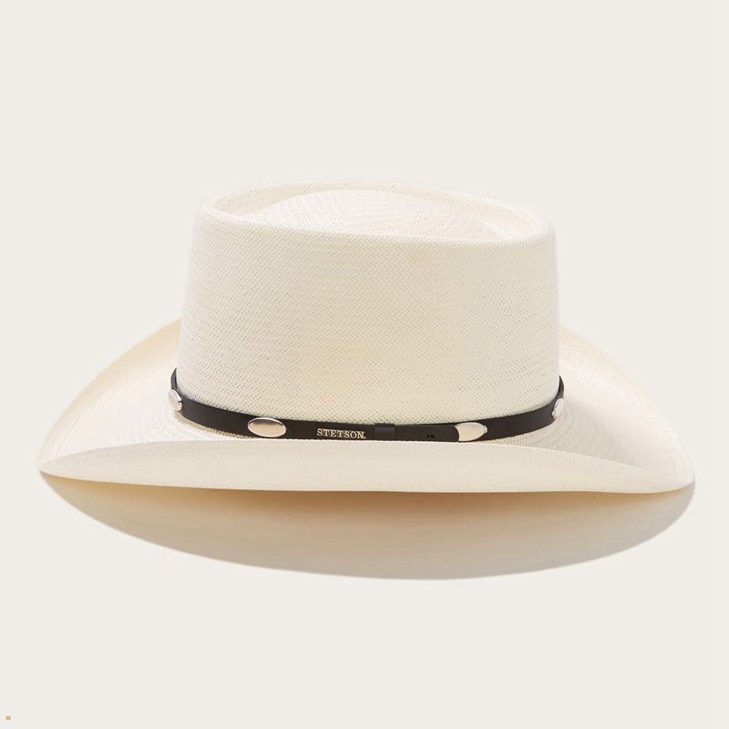 Beige Stetson Royal Flush 10x Straw Men's Cowboy Hats | UK 70QFGHMLZ