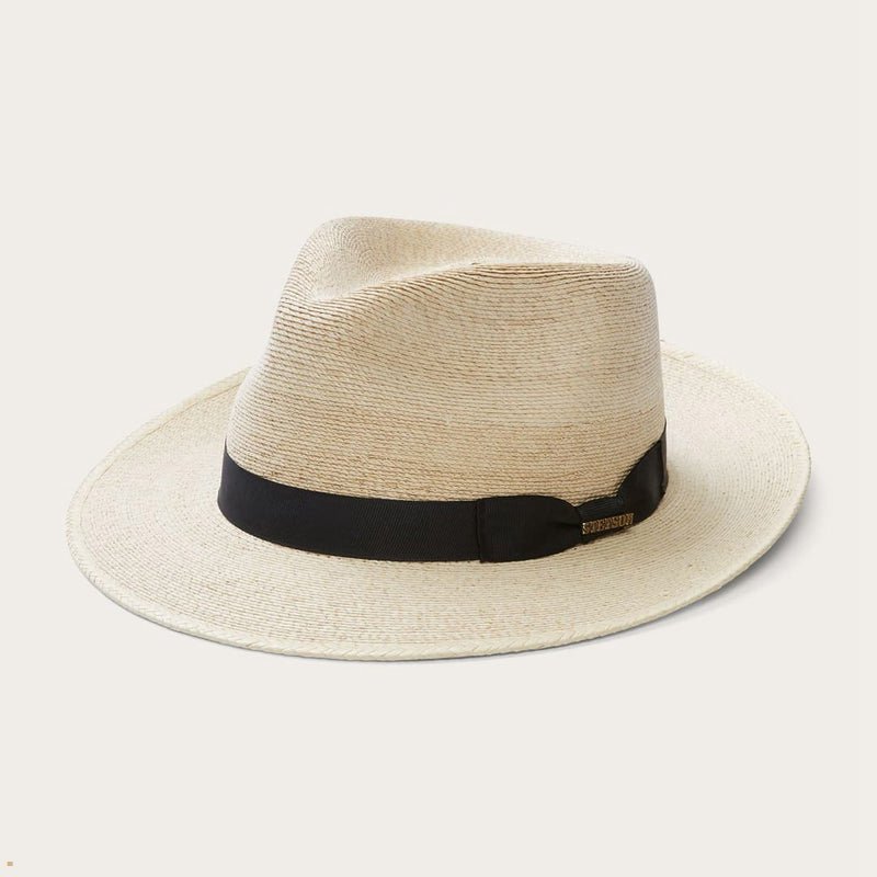 Beige Stetson Rushmore Palm Men's Fedoras | UK 12DTYUQBN