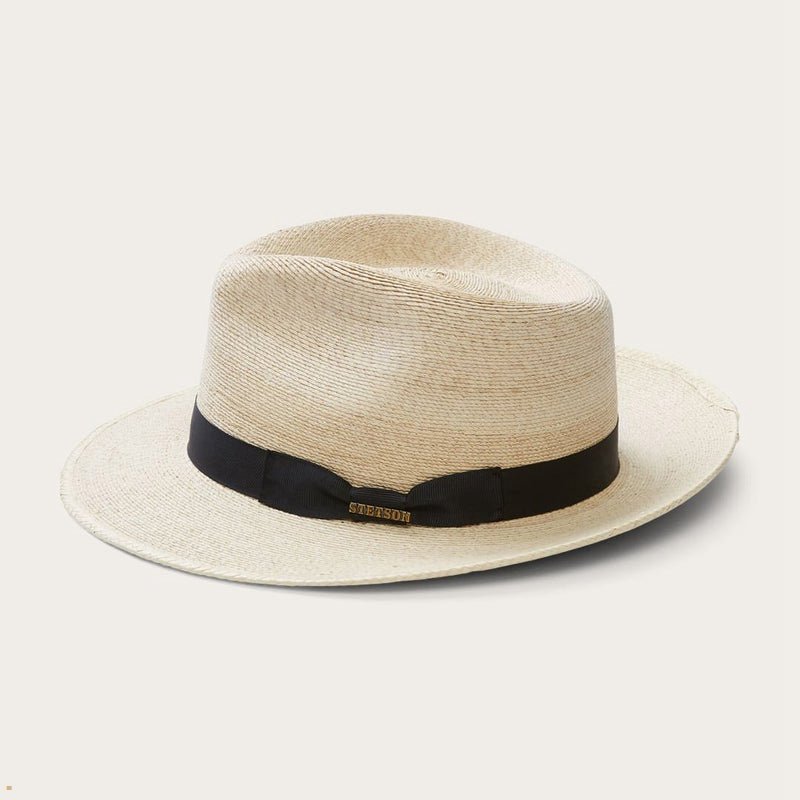 Beige Stetson Rushmore Palm Men's Fedoras | UK 12DTYUQBN