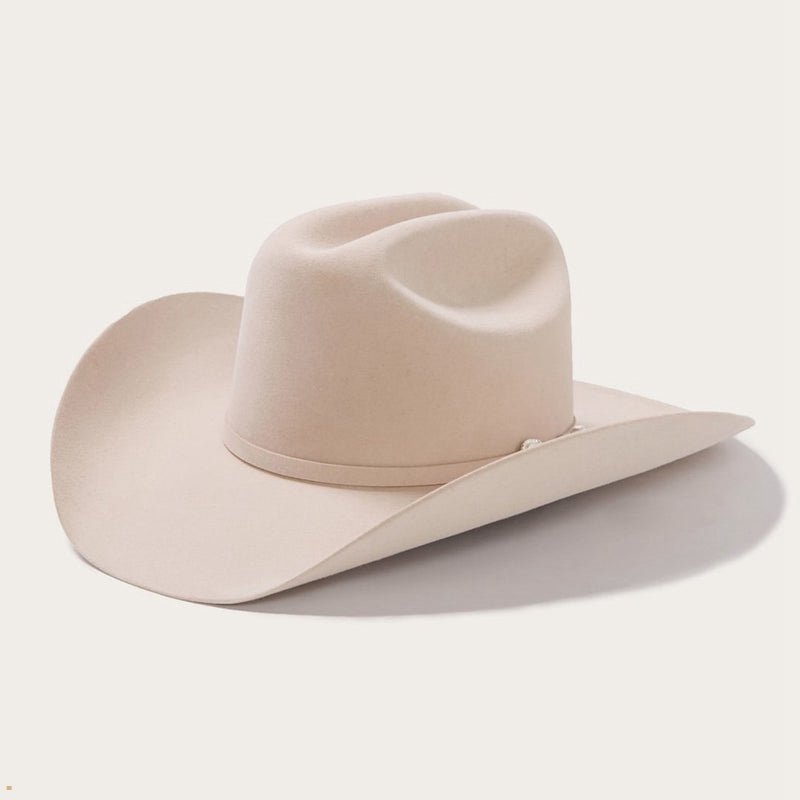 Beige Stetson Shasta 10x Premier Men's Cowboy Hats | UK 43XYFIKGJ