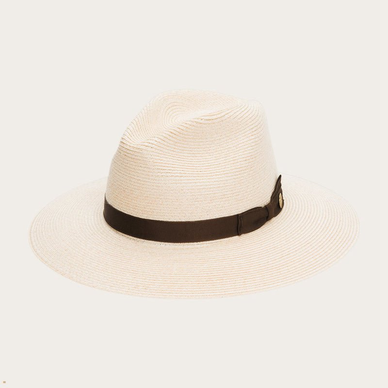 Beige Stetson Sundowner Straw Men's Fedoras | UK 05SYOLDXA