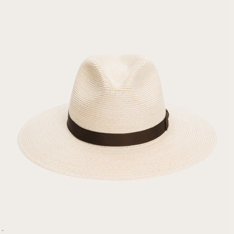 Beige Stetson Sundowner Straw Women\'s Fedoras | UK 37JVOFTPZ