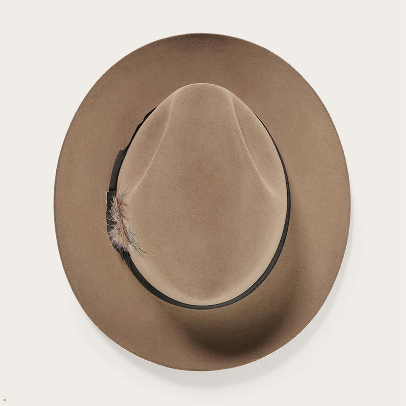 Beige Stetson Temple Men's Fedoras | UK 72PWYADIR