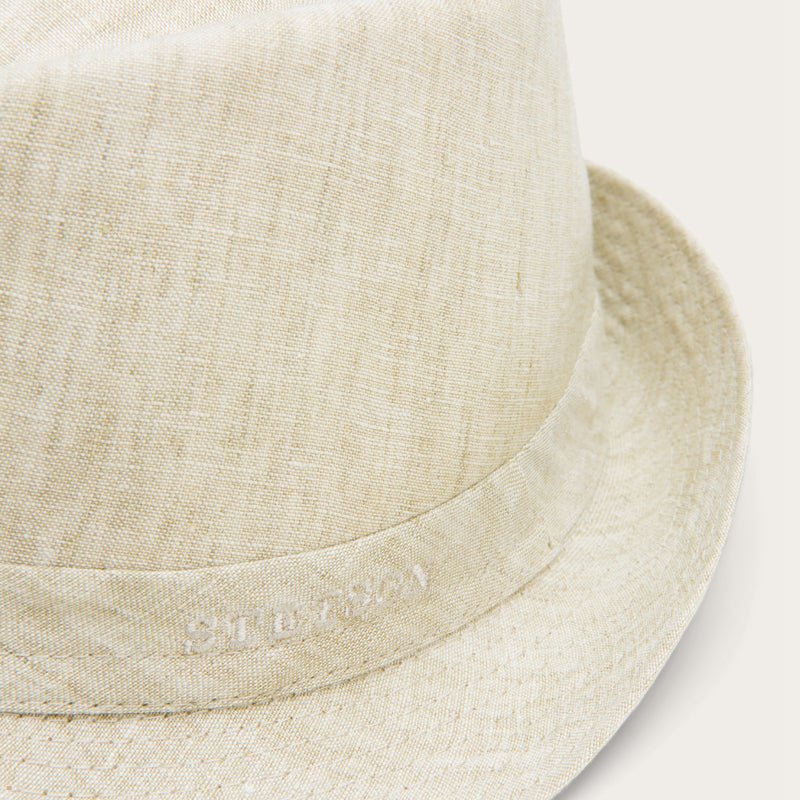 Beige Stetson Trilby Linen Men's Outdoor Hats | UK 10QFHJPML