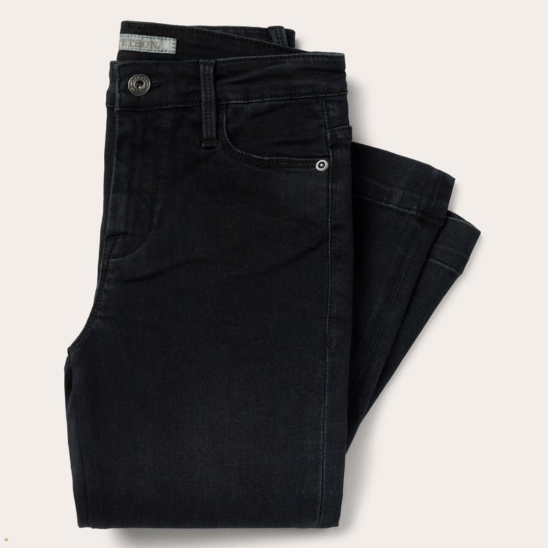 Black Stetson 921 High Rise Flare Women's Jeans | UK 92ILUQFPD