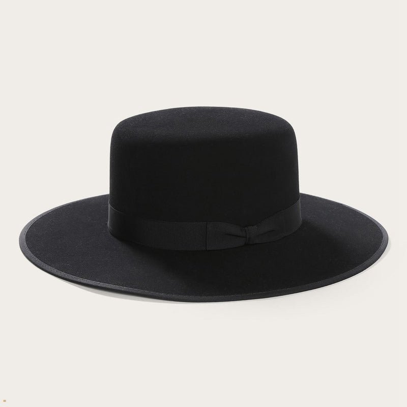 Black Stetson Amish 4x Wool Felt Men's Fedoras | UK 06PVWZTLC