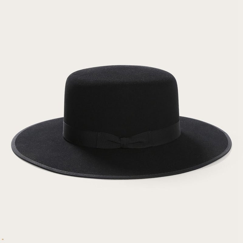 Black Stetson Amish 4x Wool Felt Men's Fedoras | UK 06PVWZTLC